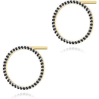 Inny producent Złote kolczyki K0442 z czarnymi diamentami żółte złoto pr. 585 Inny producent Złote kolczyki K0442 z czarnymi diamentami żółte złoto pr. 585