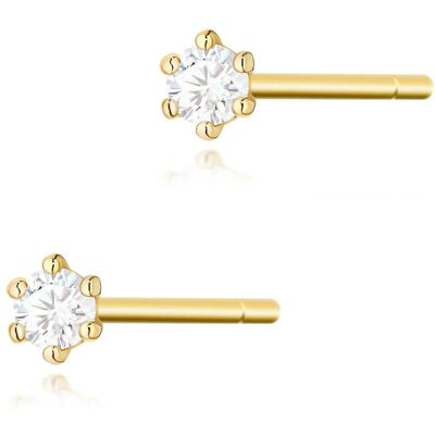 Inny producent Złote kolczyki K0501 Diament 2 x 0,04ct żółte złoto pr. 585 Inny producent Złote kolczyki K0501 Diament 2 x 0,04ct żółte złoto pr. 585