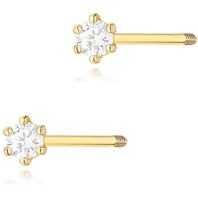Inny producent Złote kolczyki K0501 Diament 2 x 0,04ct żółte złoto sztyft zakręcany pr. 585 Inny producent Złote kolczyki K0501 Diament 2 x 0,04ct żółte złoto sztyft zakręcany pr. 585
