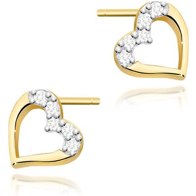 Inny producent Złote kolczyki K0503 z diamentami żółte złoto pr. 585 Inny producent Złote kolczyki K0503 z diamentami żółte złoto pr. 585