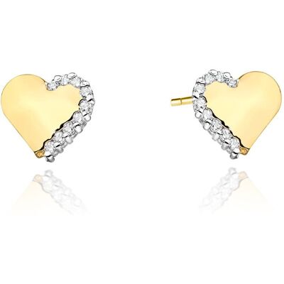 Inny producent Złote kolczyki K0505 z diamentami żółte złoto pr. 585 Inny producent Złote kolczyki K0505 z diamentami żółte złoto pr. 585