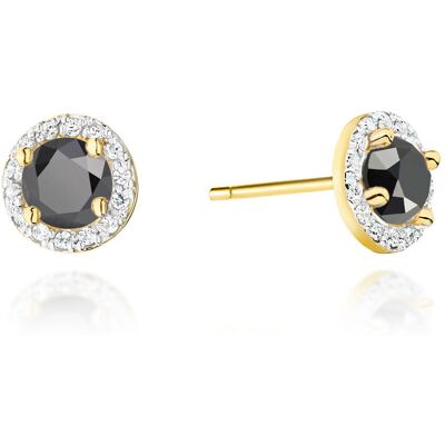 Inny producent Złote kolczyki K0509 Czarny Diament 2 x 0,50ct żółte złoto pr. 585 Inny producent Złote kolczyki K0509 Czarny Diament 2 x 0,50ct żółte złoto pr. 585