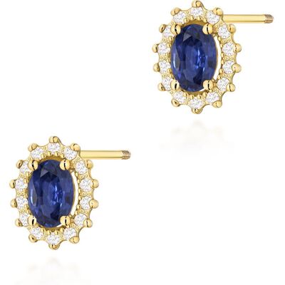 Inny producent Złote kolczyki K0514 Szafir 2 x 0,70ct żółte złoto sztyft zakręcany pr. 585 Inny producent Złote kolczyki K0514 Szafir 2 x 0,70ct żółte złoto sztyft zakręcany pr. 585