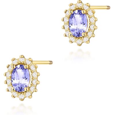 Inny producent Złote kolczyki K0514 Tanzanit 2 x 0,40ct żółte złoto sztyft zakręcany pr. 585 Inny producent Złote kolczyki K0514 Tanzanit 2 x 0,40ct żółte złoto sztyft zakręcany pr. 585