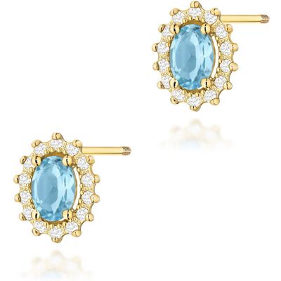 Inny producent Złote kolczyki K0514 Topaz 2 x 0,50ct żółte złoto sztyft zakręcany pr. 585 Inny producent Złote kolczyki K0514 Topaz 2 x 0,50ct żółte złoto sztyft zakręcany pr. 585