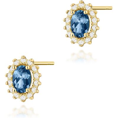 Inny producent Złote kolczyki K0514 Topaz London Blue 2 x 0,50ct żółte złoto pr. 585 Inny producent Złote kolczyki K0514 Topaz London Blue 2 x 0,50ct żółte złoto pr. 585