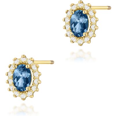 Inny producent Złote kolczyki K0514 Topaz London Blue 2 x 0,50ct żółte złoto sztyft zakręcany pr. 585 Inny producent Złote kolczyki K0514 Topaz London Blue 2 x 0,50ct żółte złoto sztyft zakręcany pr. 585