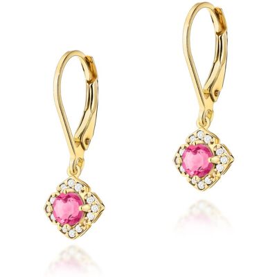 Inny producent Złote kolczyki K0571 Różowy Topaz 2 x 0,30ct żółte złoto pr. 585 Inny producent Złote kolczyki K0571 Różowy Topaz 2 x 0,30ct żółte złoto pr. 585