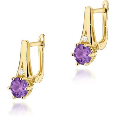 Inny producent Złote kolczyki K0572 Ametyst 2 x 0,50ct żółte złoto pr. 585 Inny producent Złote kolczyki K0572 Ametyst 2 x 0,50ct żółte złoto pr. 585