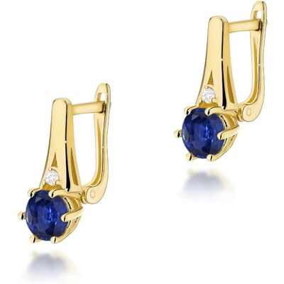 Inny producent Złote kolczyki K0572 Szafir 2 x 0,50ct żółte złoto pr. 585 Inny producent Złote kolczyki K0572 Szafir 2 x 0,50ct żółte złoto pr. 585