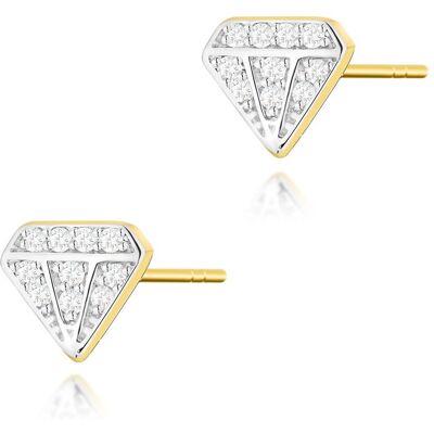 Inny producent Złote kolczyki KO504 z diamentami żółte złoto pr. 585 Inny producent Złote kolczyki KO504 z diamentami żółte złoto pr. 585