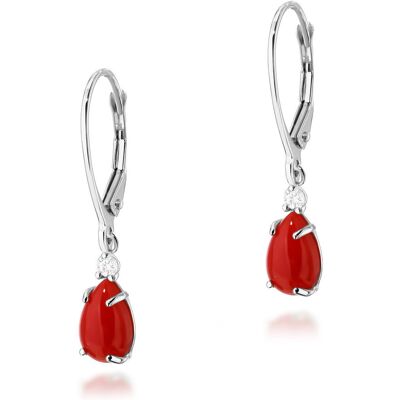 Inny producent Złote kolczyki Koral 2 x 0,65ct białe złoto pr. 585 Inny producent Złote kolczyki Koral 2 x 0,65ct białe złoto pr. 585