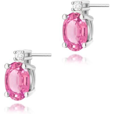 Inny producent Złote kolczyki Różowy Topaz 2 x 0,50ct białe złoto pr. 585 Inny producent Złote kolczyki Różowy Topaz 2 x 0,50ct białe złoto pr. 585