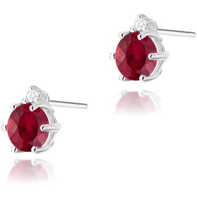 Inny producent Złote kolczyki Rubin 2 x 0,60ct białe złoto pr. 585 Inny producent Złote kolczyki Rubin 2 x 0,60ct białe złoto pr. 585