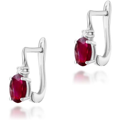 Inny producent Złote kolczyki Rubin 2 x 0,60ct białe złoto pr. 585 Inny producent Złote kolczyki Rubin 2 x 0,60ct białe złoto pr. 585