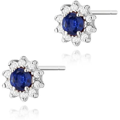 Inny producent Złote kolczyki Szafir 2 x 0,15ct białe złoto pr. 585 Inny producent Złote kolczyki Szafir 2 x 0,15ct białe złoto pr. 585