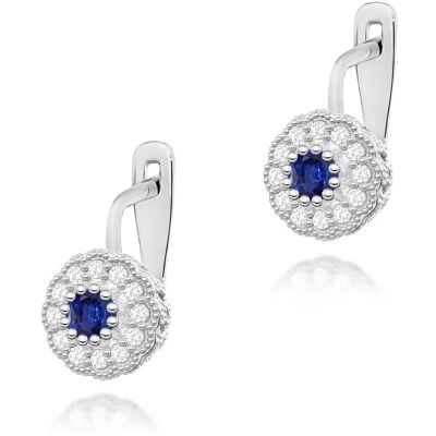 Inny producent Złote kolczyki Szafir 2 x 0,15ct białe złoto pr. 585 Inny producent Złote kolczyki Szafir 2 x 0,15ct białe złoto pr. 585