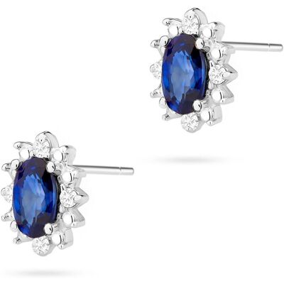 Inny producent Złote kolczyki Szafir 2 x 0,30ct białe złoto pr. 585 Inny producent Złote kolczyki Szafir 2 x 0,30ct białe złoto pr. 585