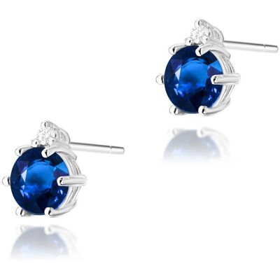 Inny producent Złote kolczyki Szafir 2 x 0,50ct białe złoto pr. 585 Inny producent Złote kolczyki Szafir 2 x 0,50ct białe złoto pr. 585