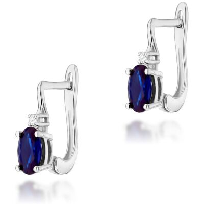 Inny producent Złote kolczyki Szafir 2 x 0,70ct białe złoto pr. 585 Inny producent Złote kolczyki Szafir 2 x 0,70ct białe złoto pr. 585