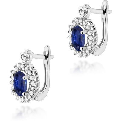 Inny producent Złote kolczyki Szafir 2 x 0,70ct białe złoto pr. 585 Inny producent Złote kolczyki Szafir 2 x 0,70ct białe złoto pr. 585