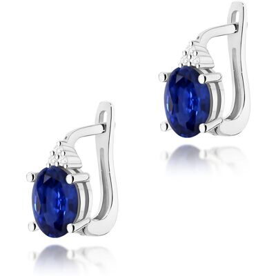 Inny producent Złote kolczyki Szafir 2 x 0,90ct białe złoto pr. 585 Inny producent Złote kolczyki Szafir 2 x 0,90ct białe złoto pr. 585