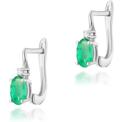 Inny producent Złote kolczyki Szmaragd 2 x 0,40ct białe złoto pr. 585 Inny producent Złote kolczyki Szmaragd 2 x 0,40ct białe złoto pr. 585