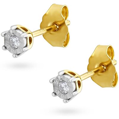 Inny producent Złote kolczyki sztyfty diamenty 2 x 0.035ct pr. 585 Inny producent Złote kolczyki sztyfty diamenty 2 x 0.035ct pr. 585