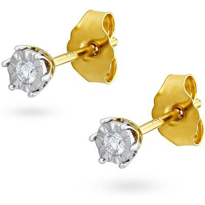 Inny producent Złote kolczyki sztyfty diamenty 2 x 0.05ct pr. 585 Inny producent Złote kolczyki sztyfty diamenty 2 x 0.05ct pr. 585