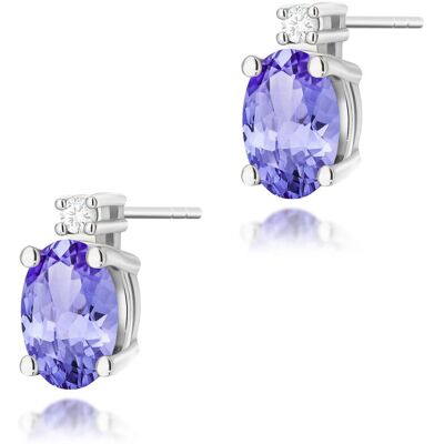 Inny producent Złote kolczyki Tanzanit 2 x 0,40ct białe złoto pr. 585 Inny producent Złote kolczyki Tanzanit 2 x 0,40ct białe złoto pr. 585
