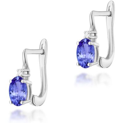 Inny producent Złote kolczyki Tanzanit 2 x 0,40ct białe złoto pr. 585 Inny producent Złote kolczyki Tanzanit 2 x 0,40ct białe złoto pr. 585