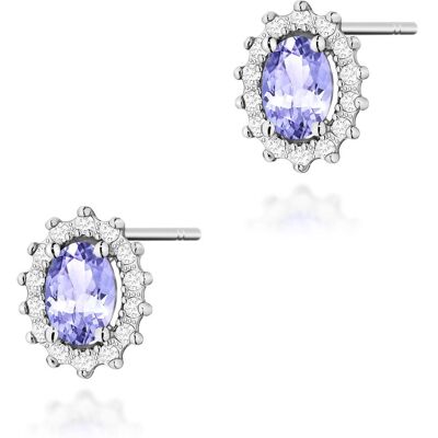 Inny producent Złote kolczyki Tanzanit 2 x 0,40ct białe złoto pr. 585 Inny producent Złote kolczyki Tanzanit 2 x 0,40ct białe złoto pr. 585