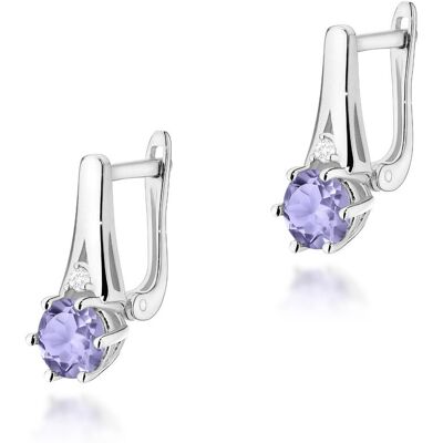 Inny producent Złote kolczyki Tanzanit 2 x 0,50ct białe złoto pr. 585 Inny producent Złote kolczyki Tanzanit 2 x 0,50ct białe złoto pr. 585
