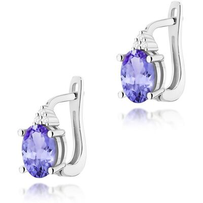 Inny producent Złote kolczyki Tanzanit 2 x 0,70ct białe złoto pr. 585 Inny producent Złote kolczyki Tanzanit 2 x 0,70ct białe złoto pr. 585