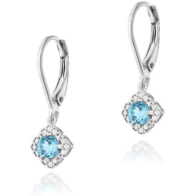 Inny producent Złote kolczyki Topaz 2 x 0,25ct białe złoto pr. 585 Inny producent Złote kolczyki Topaz 2 x 0,25ct białe złoto pr. 585