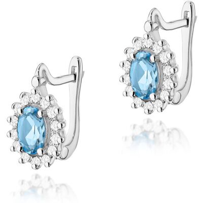 Inny producent Złote kolczyki Topaz 2 x 0,50ct białe złoto pr. 585 Inny producent Złote kolczyki Topaz 2 x 0,50ct białe złoto pr. 585