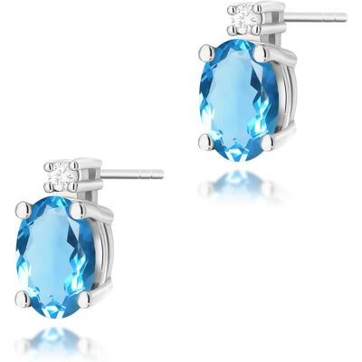 Inny producent Złote kolczyki Topaz 2 x 0,50ct białe złoto pr. 585 Inny producent Złote kolczyki Topaz 2 x 0,50ct białe złoto pr. 585