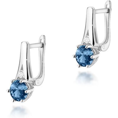 Inny producent Złote kolczyki Topaz London Blue 2 x 0,50ct białe złoto pr. 585 Inny producent Złote kolczyki Topaz London Blue 2 x 0,50ct białe złoto pr. 585