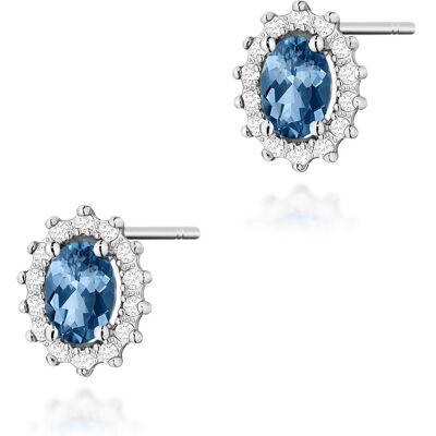 Inny producent Złote kolczyki Topaz London Blue 2 x 0,50ct białe złoto pr. 585 Inny producent Złote kolczyki Topaz London Blue 2 x 0,50ct białe złoto pr. 585