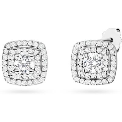 Inny producent Złote kolczyki z diamentami laboratoryjnymi białe złoto pr. 585 Inny producent Złote kolczyki z diamentami laboratoryjnymi białe złoto pr. 585