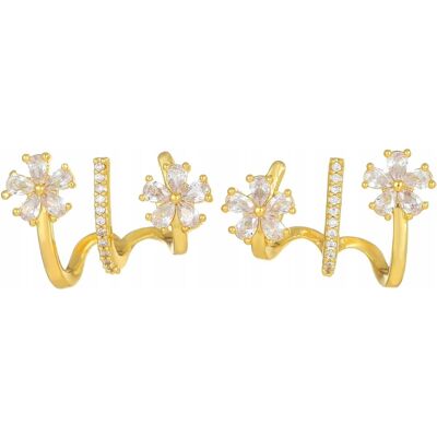 Inny producent Złote Kolczyki z Kwiatkami Cyrkonie Sztyft Modne Stylowe Pozłacane Inny producent Złote Kolczyki z Kwiatkami Cyrkonie Sztyft Modne Stylowe Pozłacane