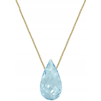 Lovrin Złoty naszyjnik 375 łańcuszek ankier z łezką Topaz Sky blue na prezent 9kt Lovrin Złoty naszyjnik 375 łańcuszek ankier z łezką Topaz Sky blue na prezent 9kt