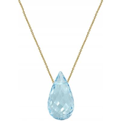 Lovrin Złoty naszyjnik 375 z łezką Topaz Sky blue Lovrin Złoty naszyjnik 375 z łezką Topaz Sky blue
