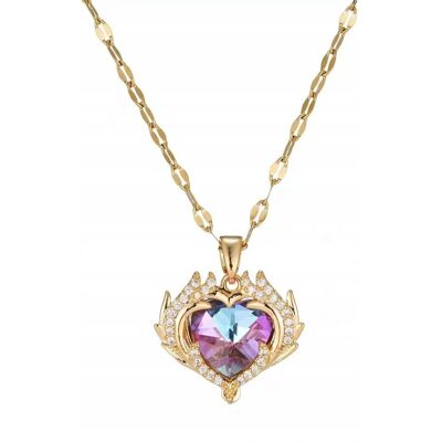 Inny producent Złoty Naszyjnik Serce Aurora Crystal Mystic Heart Cyrkonie Stal Szlachetna Inny producent Złoty Naszyjnik Serce Aurora Crystal Mystic Heart Cyrkonie Stal Szlachetna