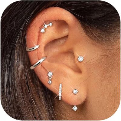 OTHER PIERCING 7 Par Kolczyków Huggie Pozłacanych 14 Karatowym Złotem OTHER PIERCING 7 Par Kolczyków Huggie Pozłacanych 14 Karatowym Złotem