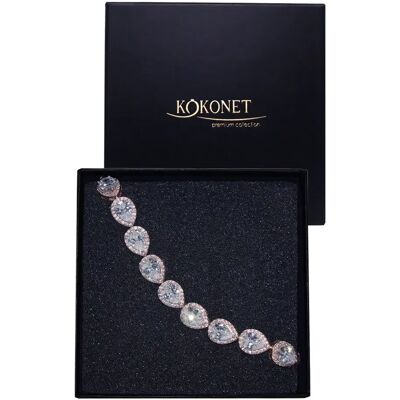 KOKONET Bransoletka Rose Gold Migdały Z Cyrkoniami Różowe Złoto Swarovski Klasyczna KOKONET Bransoletka Rose Gold Migdały Z Cyrkoniami Różowe Złoto Swarovski Klasyczna