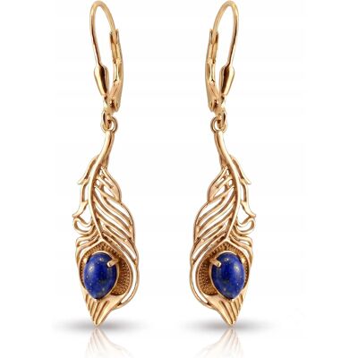 promette Kolczyki lapis lazuli naturalny kamień biżuteria srebro pozłacane 925 promette Kolczyki lapis lazuli naturalny kamień biżuteria srebro pozłacane 925