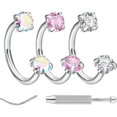 Inny producent Piercing 3 Sztuki Stal Chirurgiczny Pierścień Kolczyk Ucho Nos Usta Inny producent Piercing 3 Sztuki Stal Chirurgiczny Pierścień Kolczyk Ucho Nos Usta