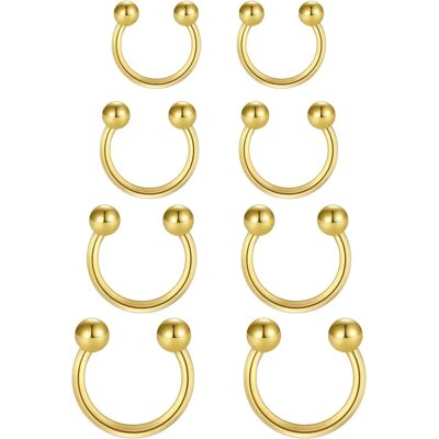 Inny producent Piercing 8 Sztuk 6mm 8mm 10mm 12mm Złoty Stal Kolczyk Nos Warga Ucho Zestaw Inny producent Piercing 8 Sztuk 6mm 8mm 10mm 12mm Złoty Stal Kolczyk Nos Warga Ucho Zestaw