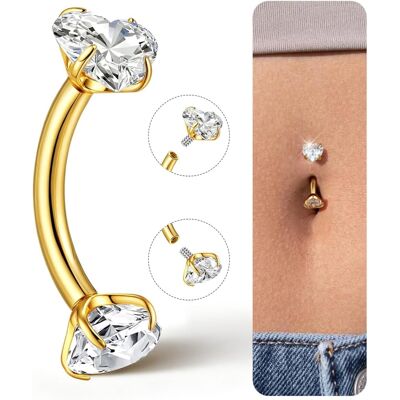 Inny producent Piercing Banan 12mm Złoty Tytan Hipoalergiczny Cyrkonia Serce Kolczyk G23 Inny producent Piercing Banan 12mm Złoty Tytan Hipoalergiczny Cyrkonia Serce Kolczyk G23